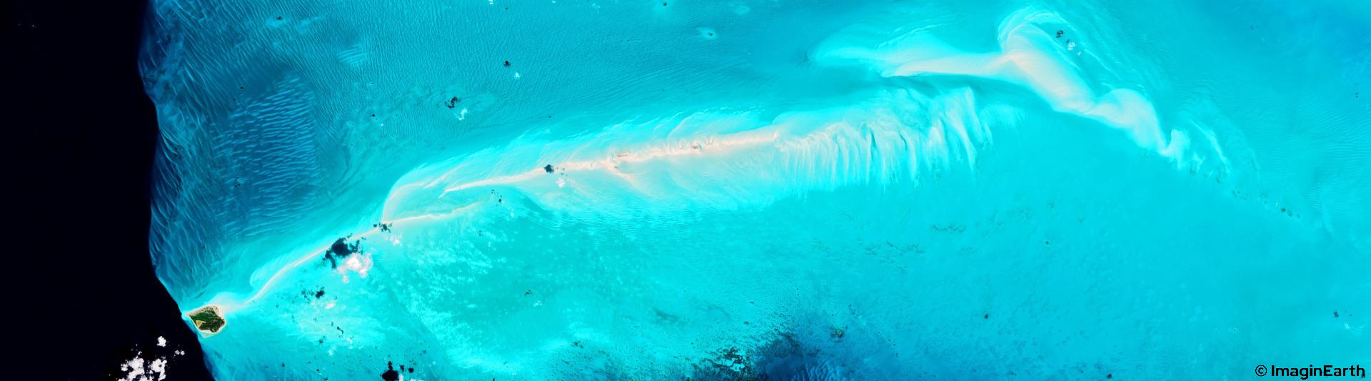 voyager iles bahamas belize, photo satellite