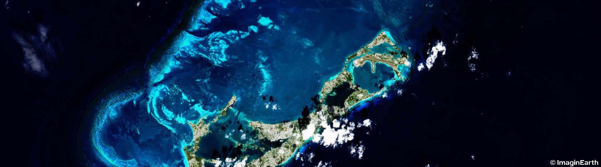 voyager bermudes. Photo satellite, satellite picture