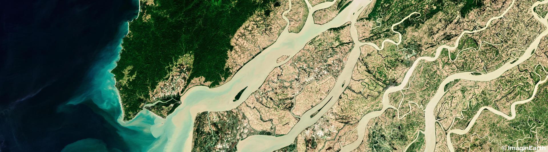 voyager en birmanie imginearth, photo satellite