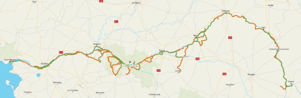 Carte de la Loire à Vélo 