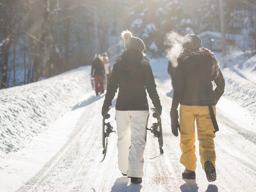 Pratique des raquettes à neige