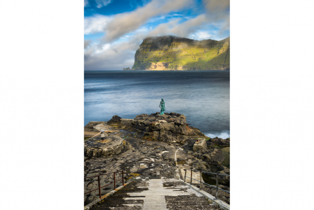 picture of a Selkie. It's the Kopakonan Statue, by Hans Pauli Olsen, Mikladalur, Faroe Islands